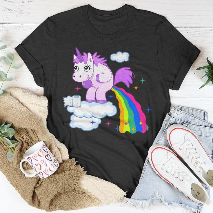 Unicorn Pooping A Rainbow Tshirt Unisex T-Shirt Unique Gifts