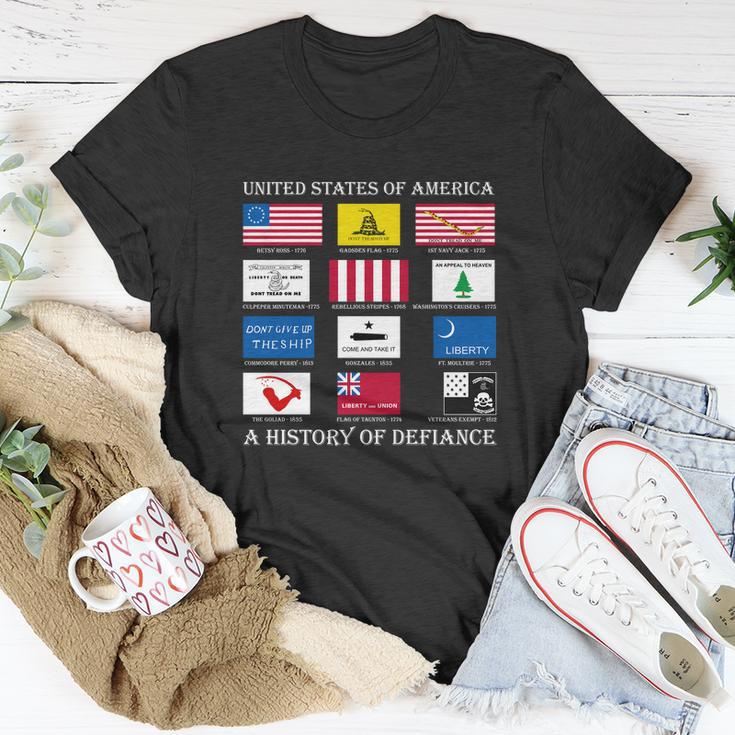 United States Of America History Flags Of Defiance Unisex T-Shirt Unique Gifts