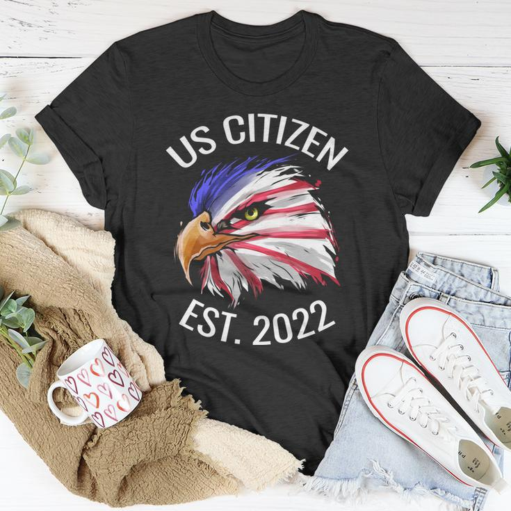 Us Citizen Est 2022 Eagle In Colors Of Us Flag Patriotic Gift Unisex T-Shirt Unique Gifts