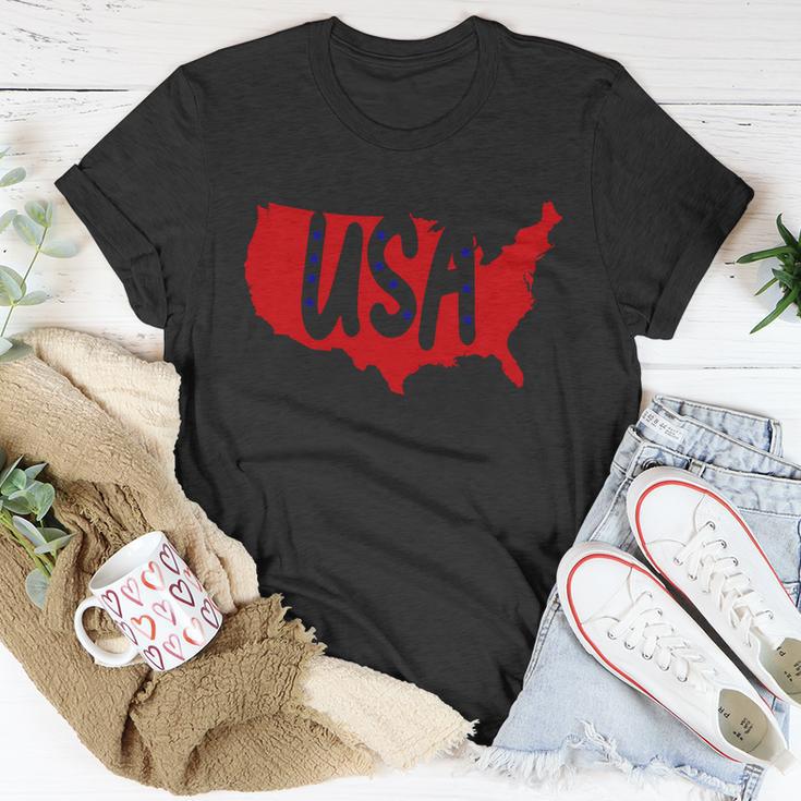 Usa Map Patriotic Celebrate 4Th Of July Unisex T-Shirt Unique Gifts