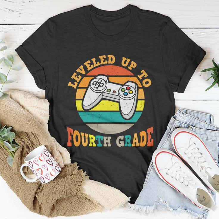 Video Game Back To School Leveled Up To Fourth Grade Vintage Unisex T-Shirt Unique Gifts