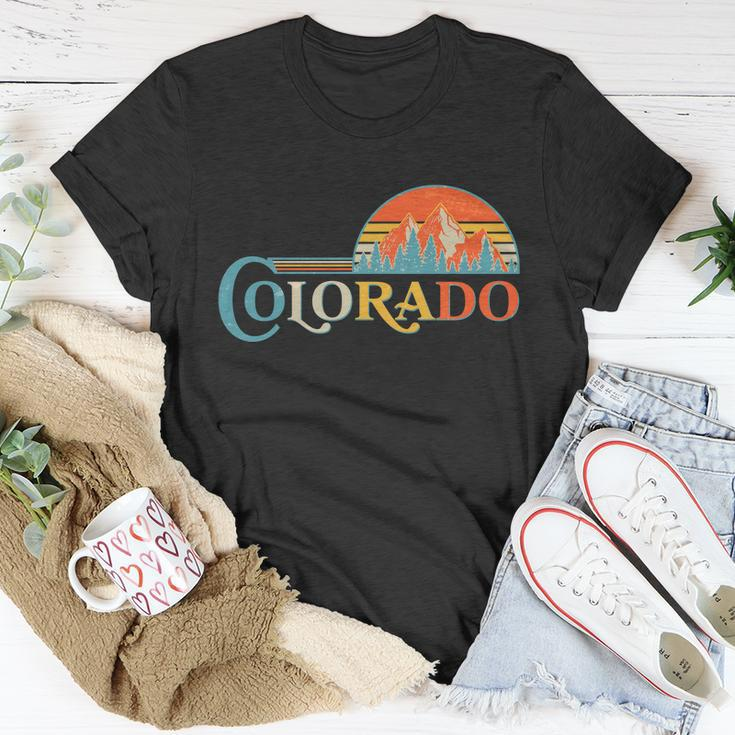 Vintage Colorado Retro Colors Sun Mountains Unisex T-Shirt Unique Gifts