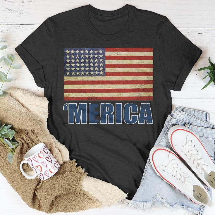 Vintage Merica Flag Tshirt Unisex T-Shirt Unique Gifts
