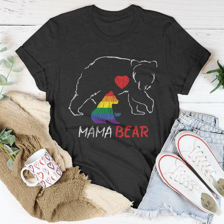 Vintage Rainbow Mama Bear Hugs Mom Mother Love Lgbt Pride T-shirt Personalized Gifts