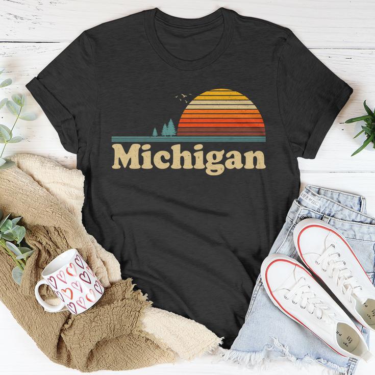 Vintage Retro Michigan Sunset Logo Tshirt V2 Unisex T-Shirt Unique Gifts