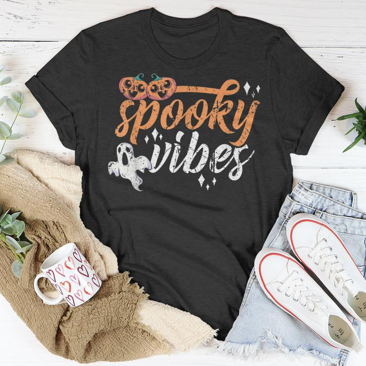 Vintage Spooky Vibes Halloween Novelty Graphic Art Design Unisex T-Shirt Funny Gifts