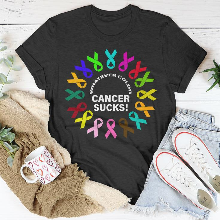 Whatever Color Cancer Sucks Tshirt Unisex T-Shirt Unique Gifts