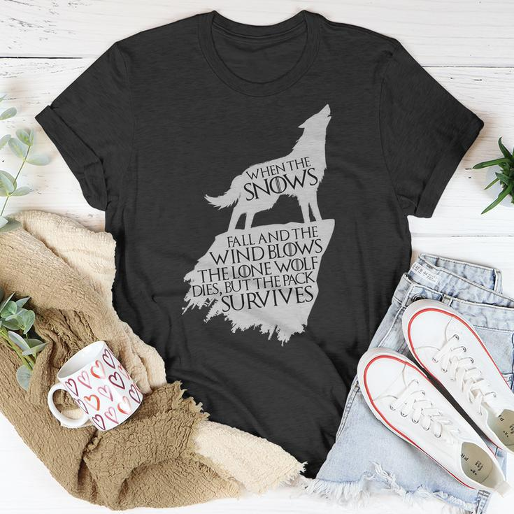 When The Snows Fall The Lone Wolf Dies But The Pack Survives T-shirt Personalized Gifts