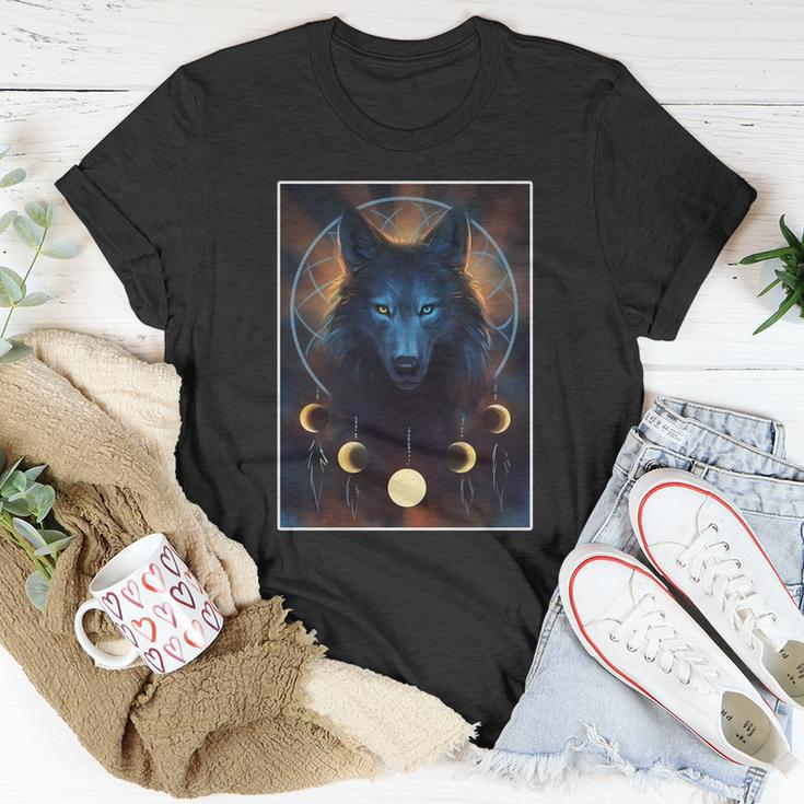 Wolf Dream Catcher Moon Phases Tshirt Unisex T-Shirt Unique Gifts