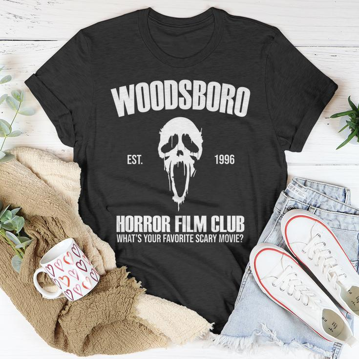 Woodsboro Horror Film Club Scary Movie Unisex T-Shirt Unique Gifts