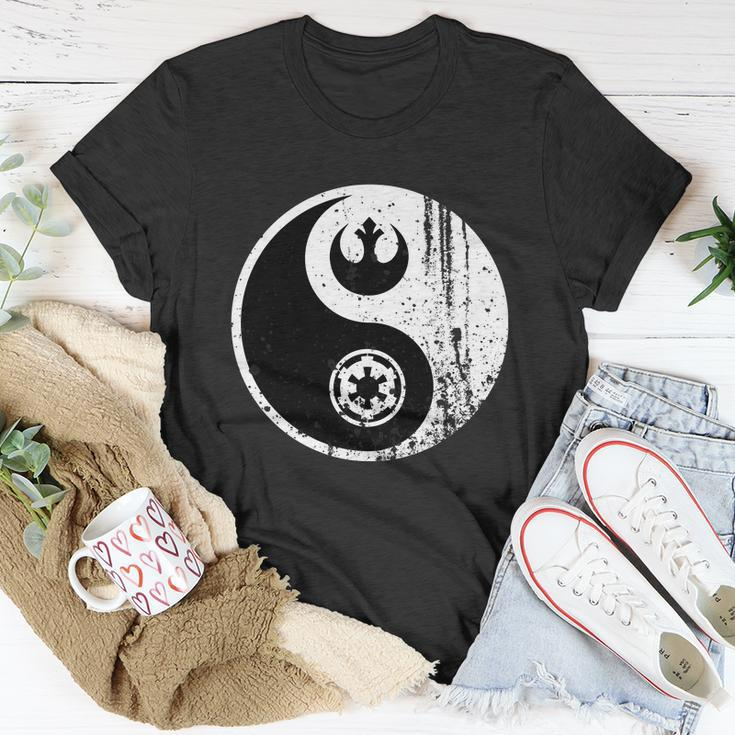 Yin Yang Rebel Alliance Galactic Empire Star Geek Nerd Unisex T-Shirt Unique Gifts