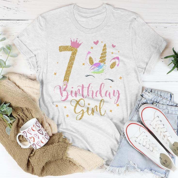 7 Years Old Birthday Girl Cute Unicorn Unisex T-Shirt Unique Gifts