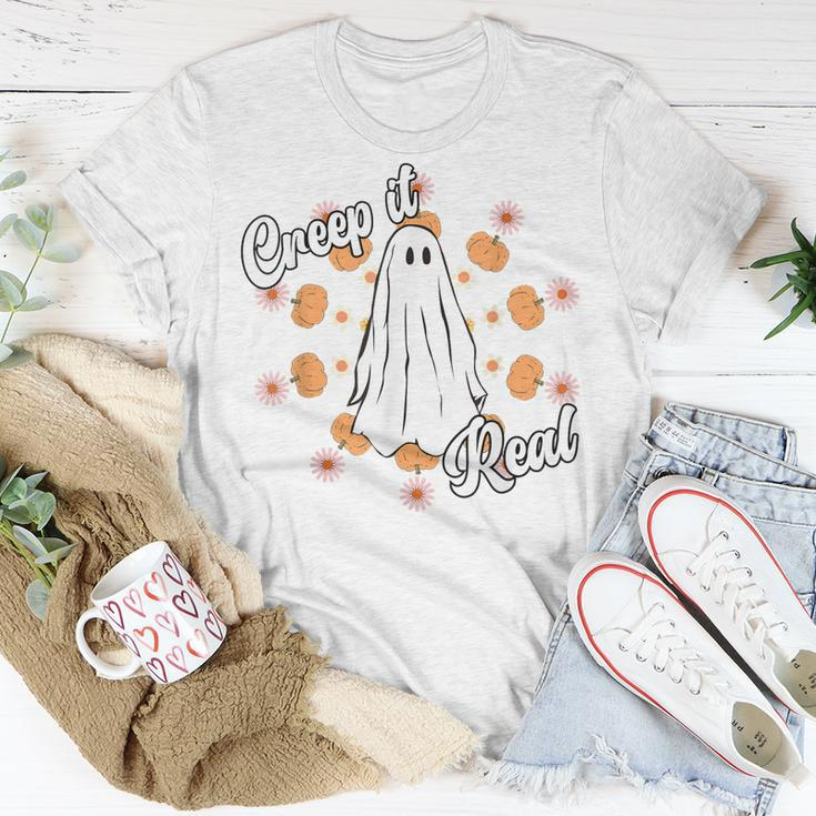 Creep It Real Vintage Ghost Pumkin Retro Groovy T-shirt Personalized Gifts