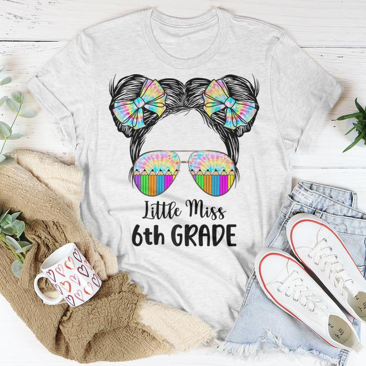 Little Miss 6Th Grade Tie Dye Kid Life Messy Bun Unisex T-Shirt Funny Gifts