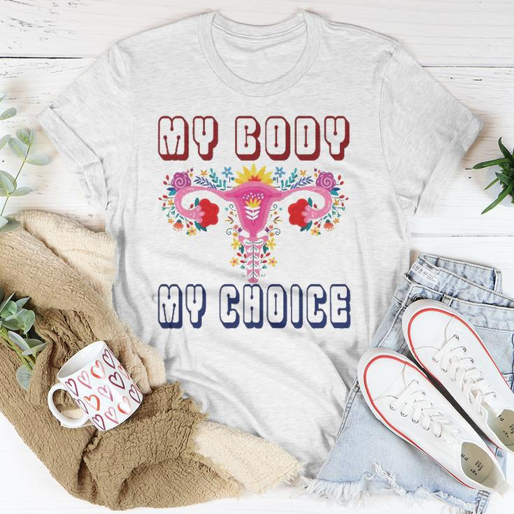 My Body My Choice Pro Roe Floral Uterus Unisex T-Shirt Unique Gifts