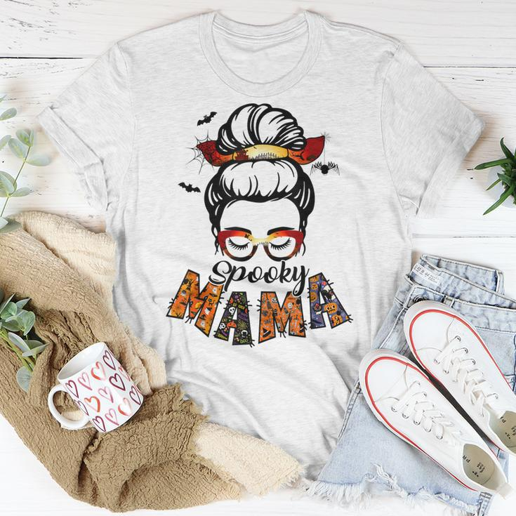 Spooky Mama Halloween Messy Bun Witch Mom Women Spooky Unisex T-Shirt Funny Gifts