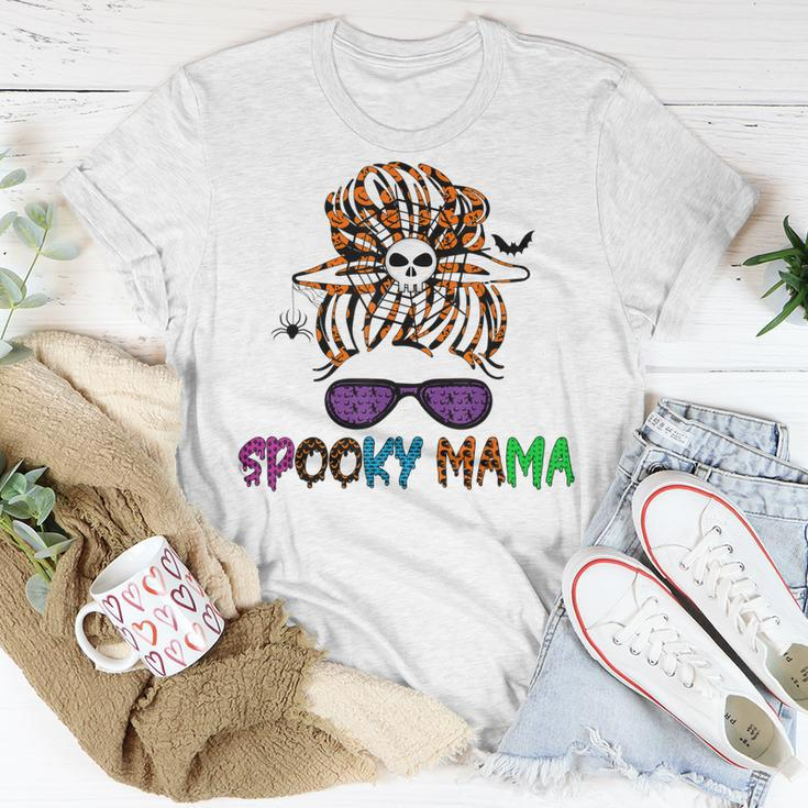 Sunglasses Mama Halloween Messy Bun Skull Witch Mom Spooky Unisex T-Shirt Funny Gifts