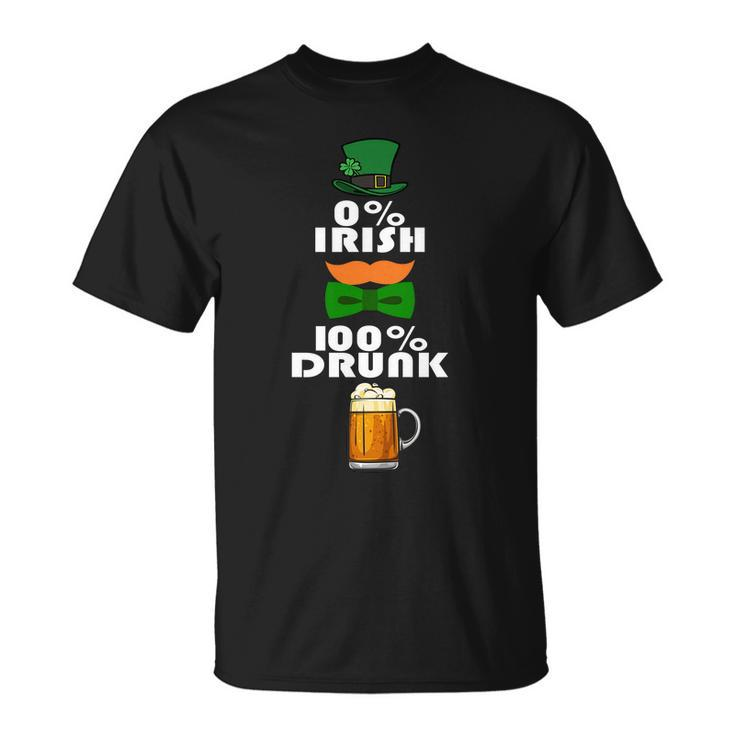 0 Percent Irish 100 Percent Drunk Irish Hipster T-Shirt