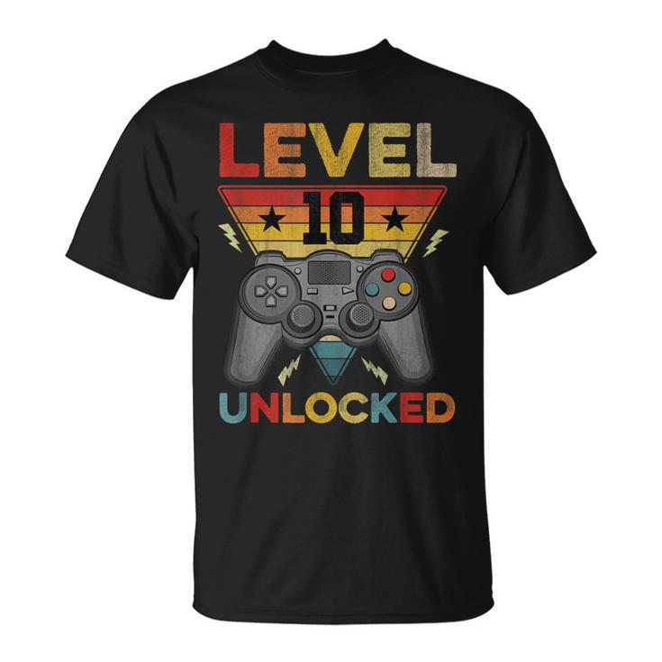 10Th Birthday Level 10 Unlockd Video Games Gaming T-shirt