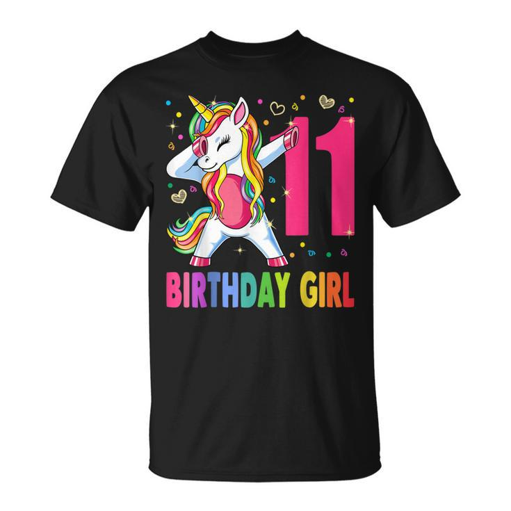 11 Year Old Unicorn Dabbing 11Th Birthday Girl Unicorn Party  Unisex T-Shirt