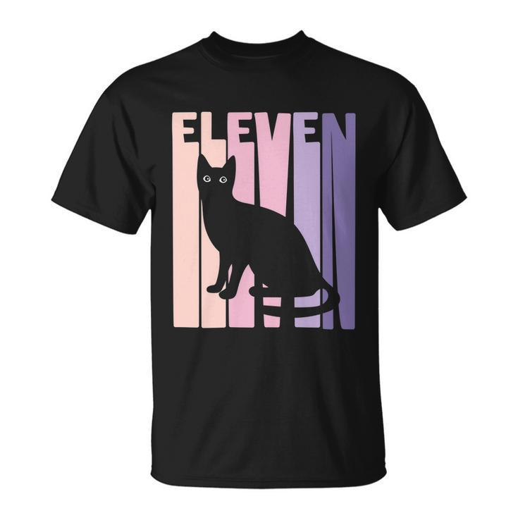 11Th Birthday Gift Cute Cat Fan 11 Years Old For Girls Unisex T-Shirt