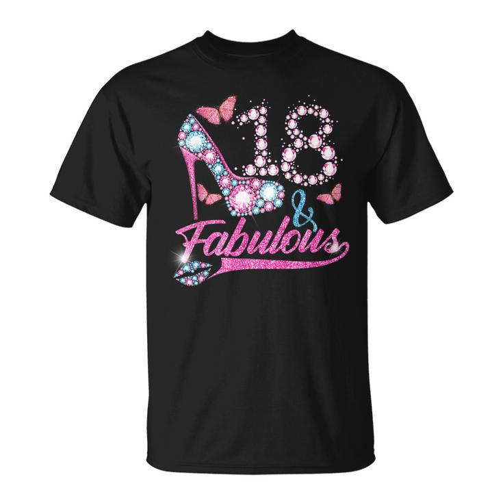 18 Year Old 18 & Fabulous 18Th Birthday For Girl T-shirt