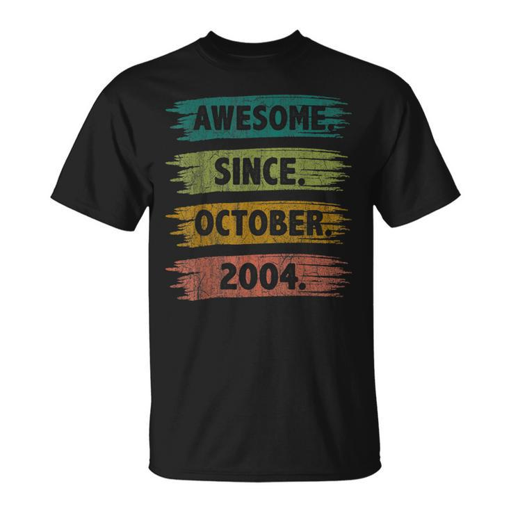 18 Years Old Awesome Since October 2004 18Th Birthday V2 T-shirt