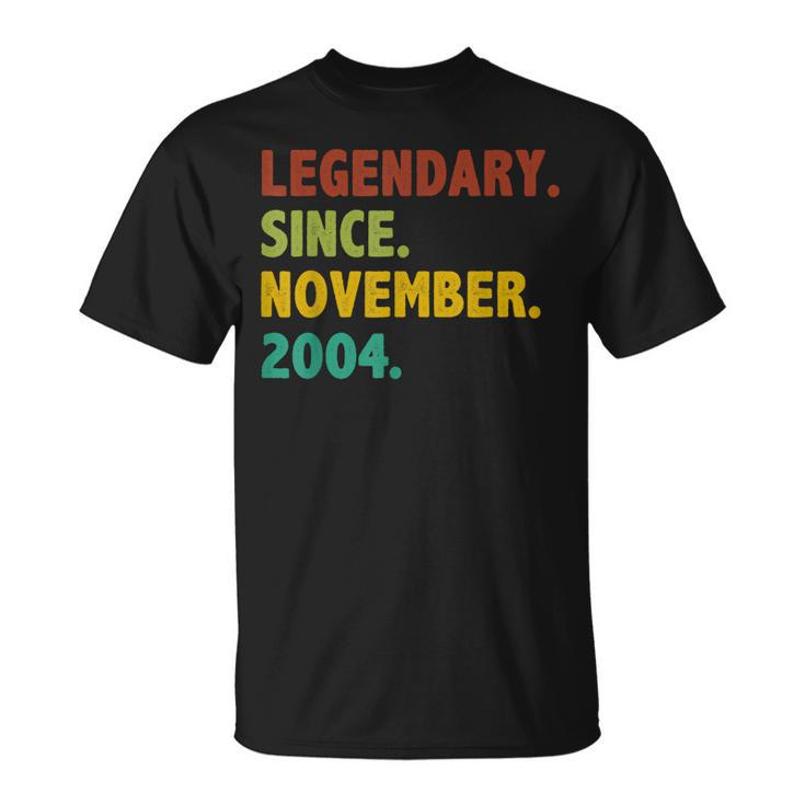 18 Years Old Legend Since November 2004 18Th Birthday V2 T-shirt