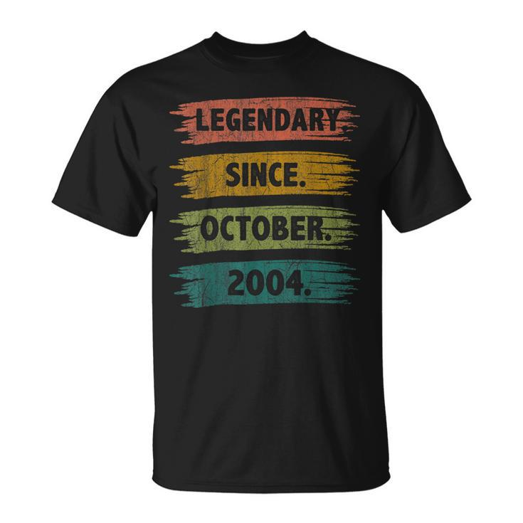 18 Years Old Legend Since October 2004 18Th Birthday T-shirt