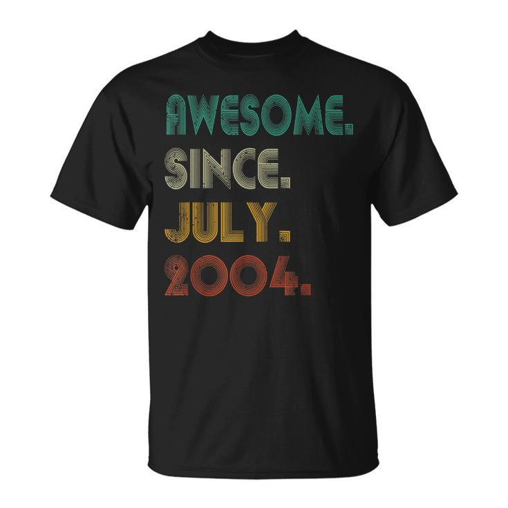 18Th Birthday 18 Years Old Awesome Since July 2004  Unisex T-Shirt