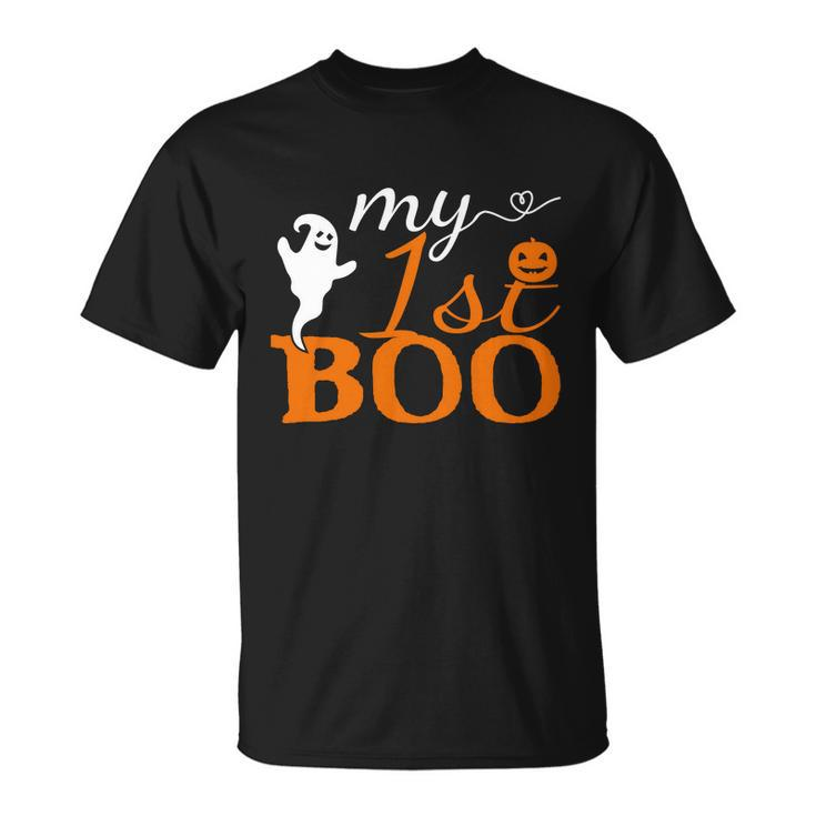 1St Boo Pumpkin Halloween Quote Unisex T-Shirt