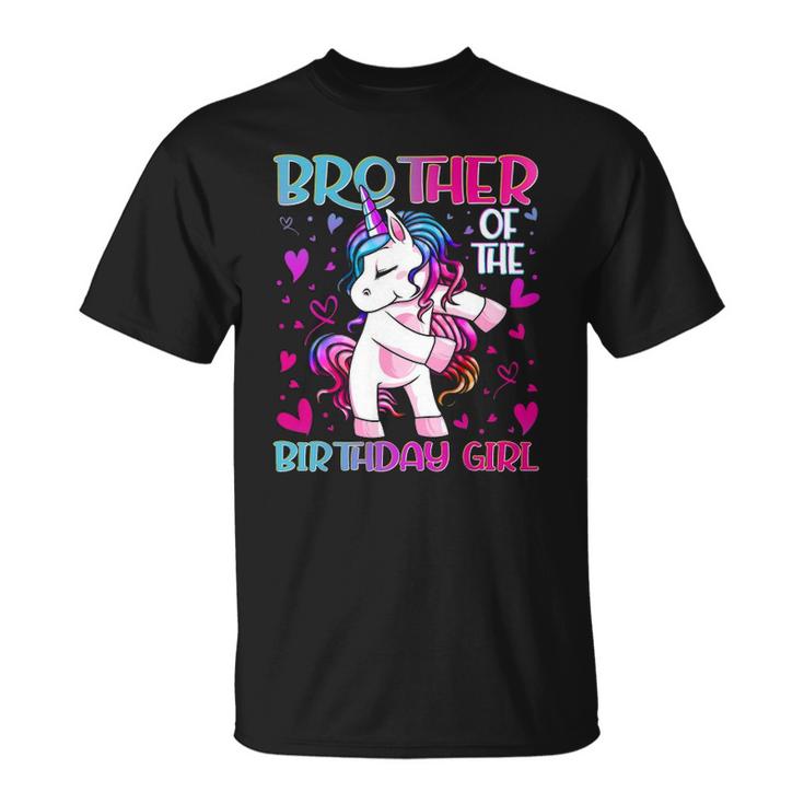 Brother Of The Birthday Girl Flossing Unicorn Brother Gifts Unisex T-Shirt