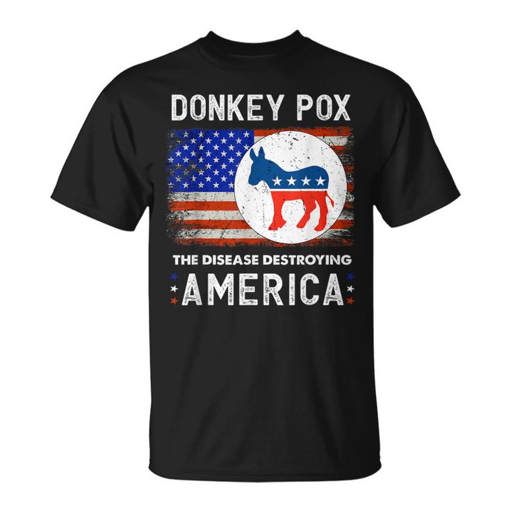 Donkey Pox The Disease Destroying America Usa Flag Donkeypox V3 Unisex ...