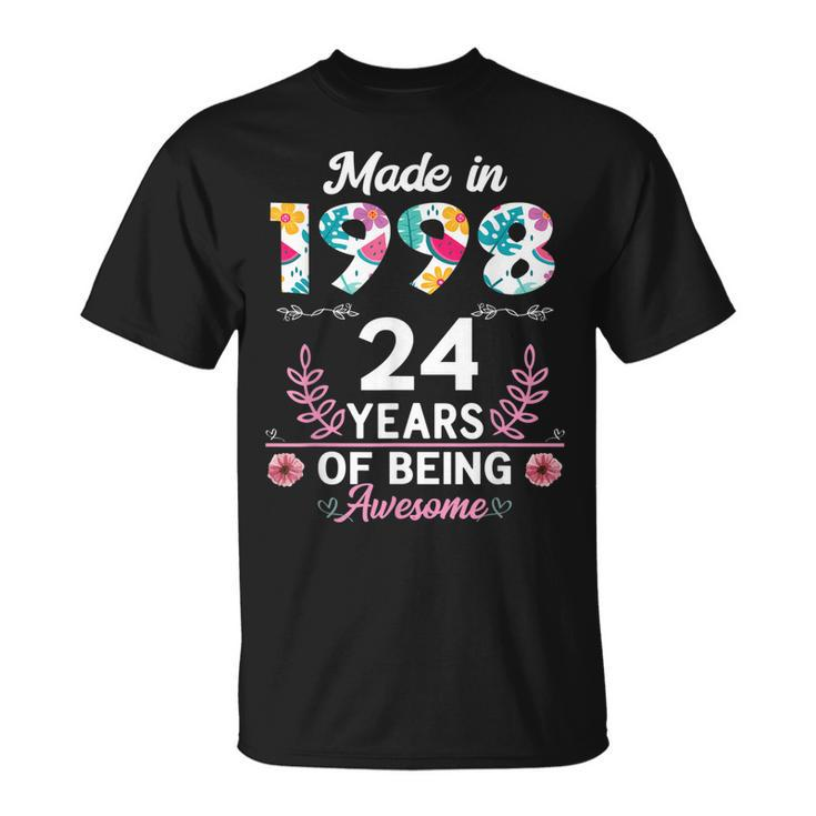 24 Years Old Gifts 24Th Birthday Born In 1998 Women Girls  V2 Unisex T-Shirt