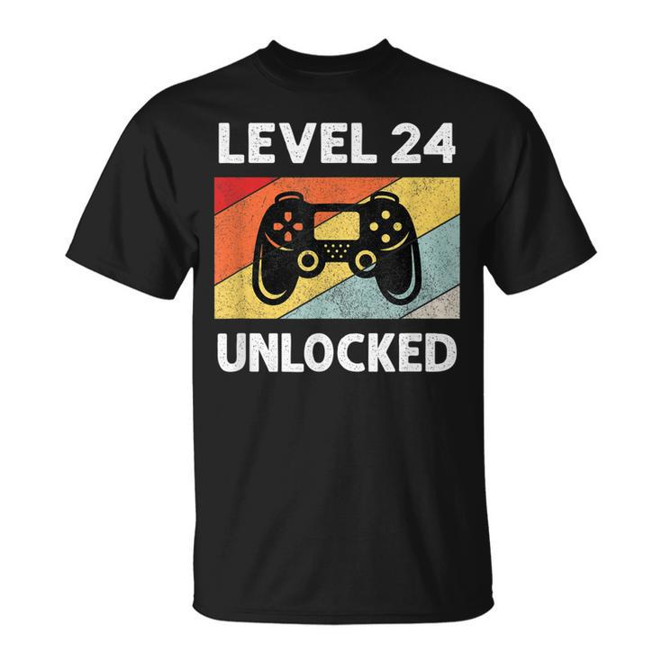 24Th Birthday 24 Year Old Level Unlocked Unisex T-Shirt