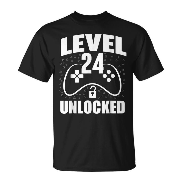 24Th Birthday Gaming Gamer 24 Years Old Bday  Unisex T-Shirt