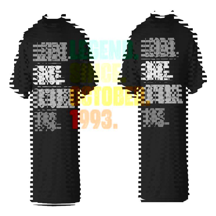 29 Years Old Legend Since October 1993 29Th Birthday V2 T-shirt