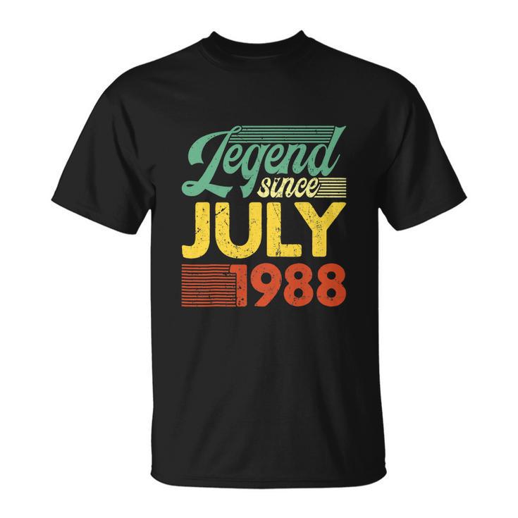 34 Years Old Legend Since July 1988 34Th Birthday Unisex T-Shirt