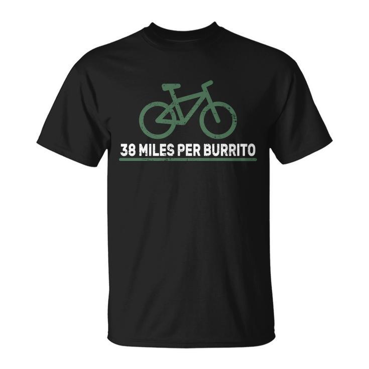 38 Miles Per Burrito Bike Ride T-shirt