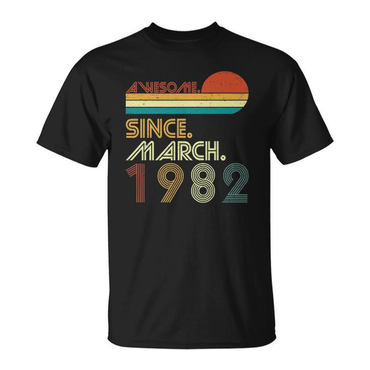 41St Birthday Vintage Awesome Since March 1982 41 Years Unisex T-Shirt