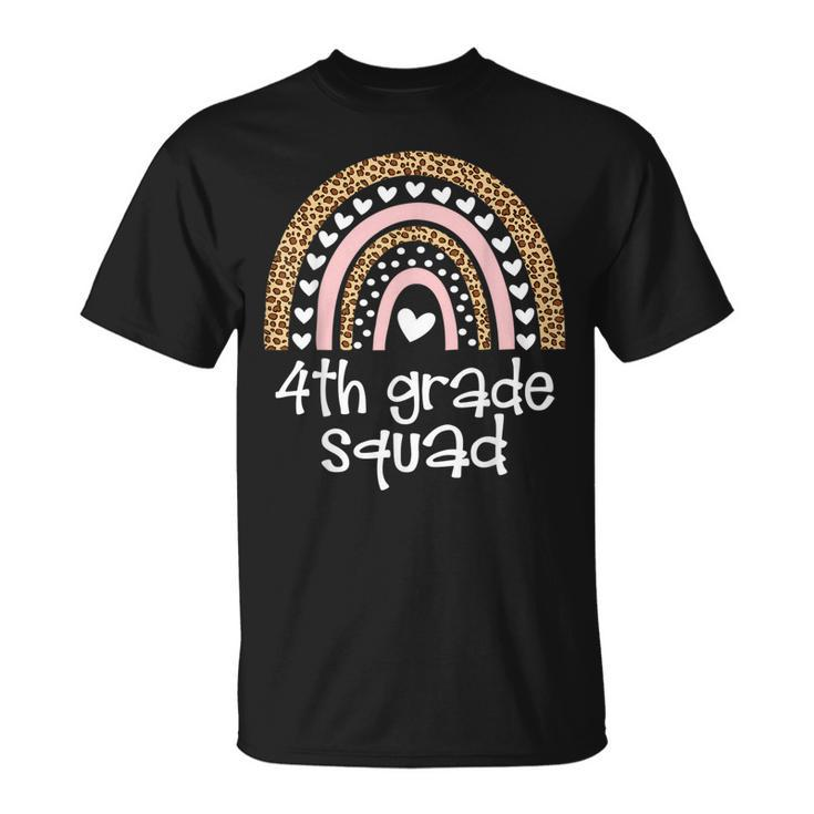 4Th Grade Squad Teacher Student Rainbow 100Th Day Of School  Unisex T-Shirt