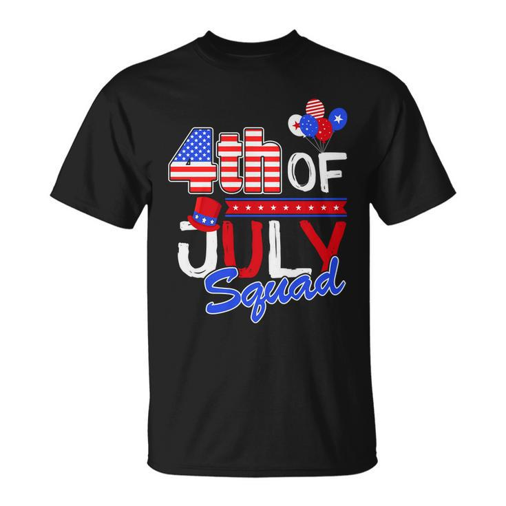 4Th Of July Squad Hat Patriotic Proud American T-shirt