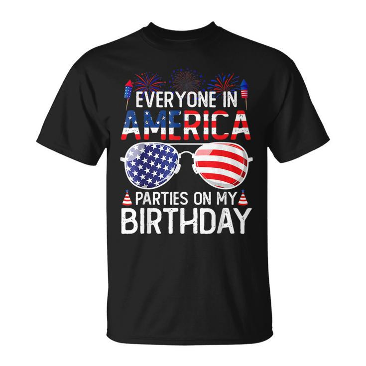 4Th Of July Birthday Gifts Funny Bday Born On 4Th Of July  Unisex T-Shirt