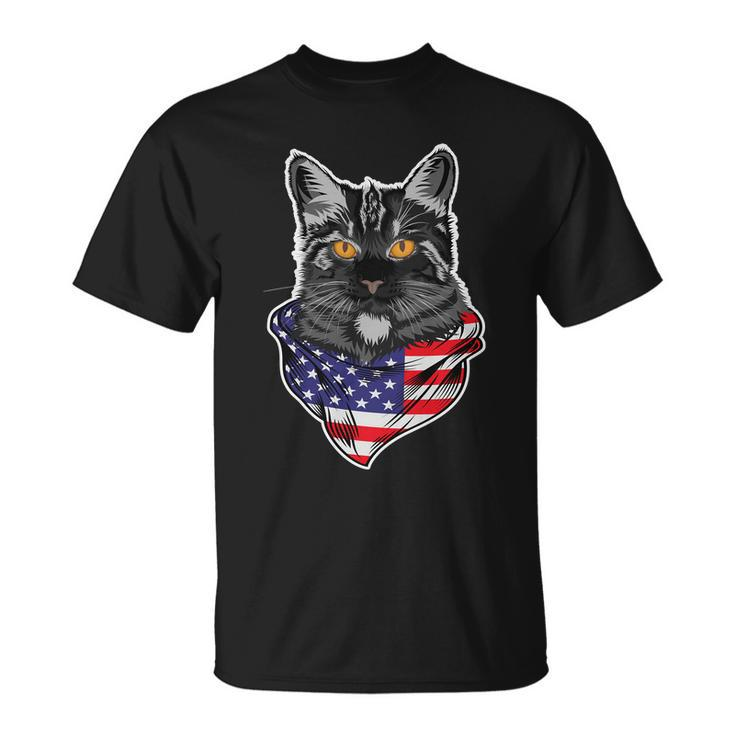 4Th Of July Cat American Patriotic Unisex T-Shirt
