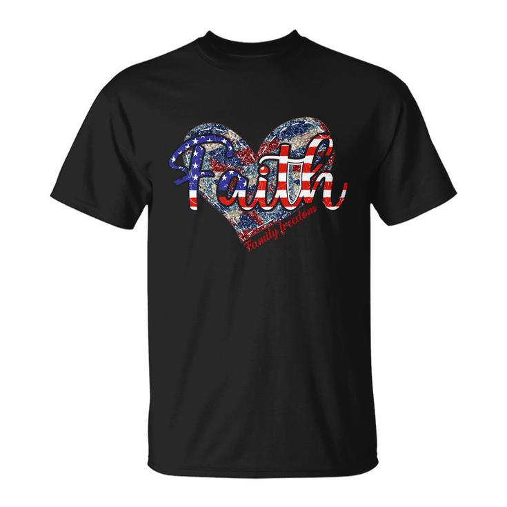 4Th Of July Christian Faith Heart Unisex T-Shirt