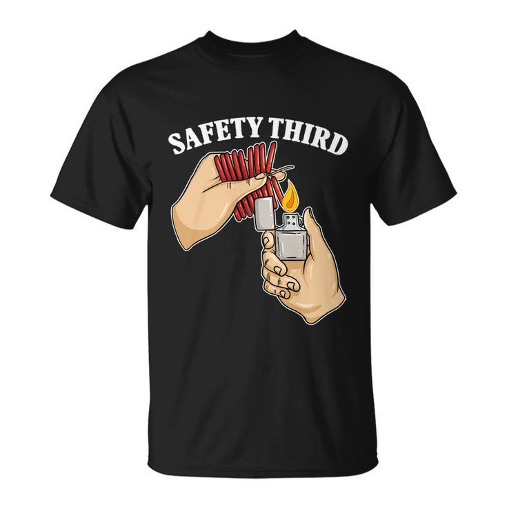 4Th Of July Firecracker Safety Third Funny Fireworks Gift Unisex T-Shirt