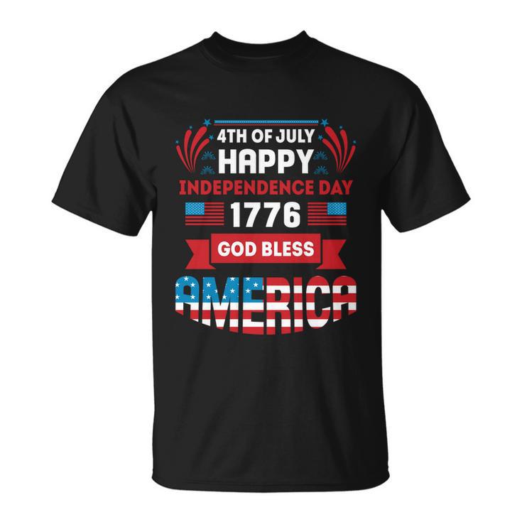 4Th Of July Happy Patriotic Day 1776 God Bless America Gift Unisex T-Shirt