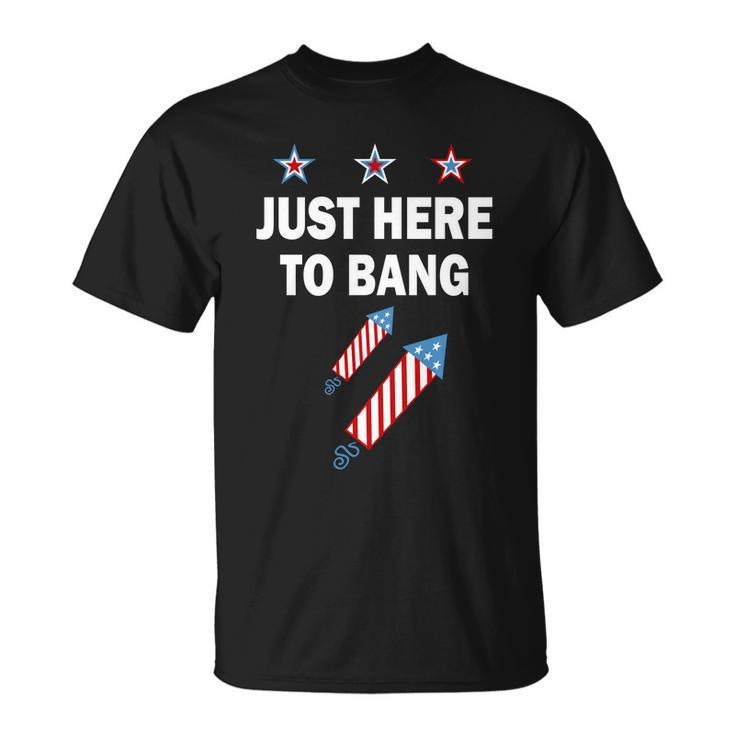4Th Of July Just Here To Bang Fireworks Unisex T-Shirt