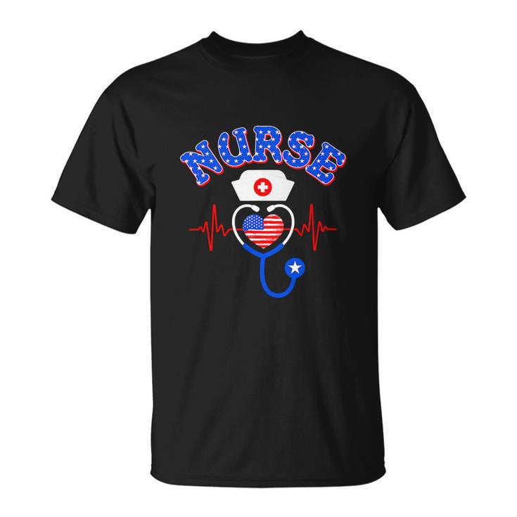 4Th Of July Nursing Stethoscope Unisex T-Shirt