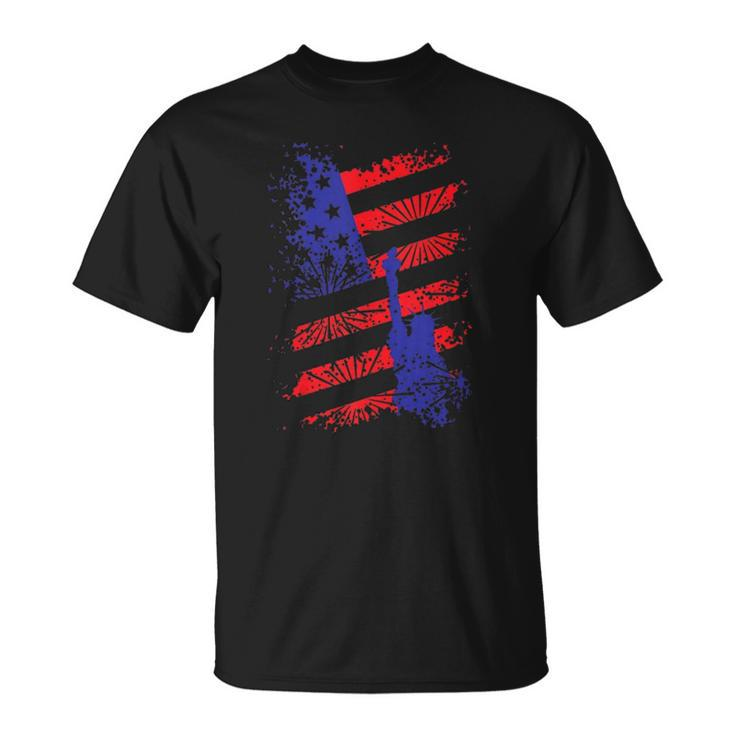 4Th Of July Usa Flag American Patriotic Statue Of Liberty Unisex T-Shirt
